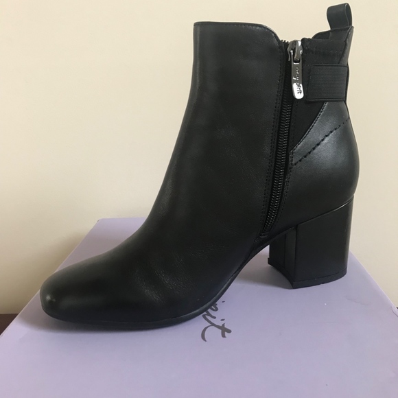 EASY SPIRIT BATONA LEATHER HEELED BOOTIES - 6.5M - Picture 3 of 8